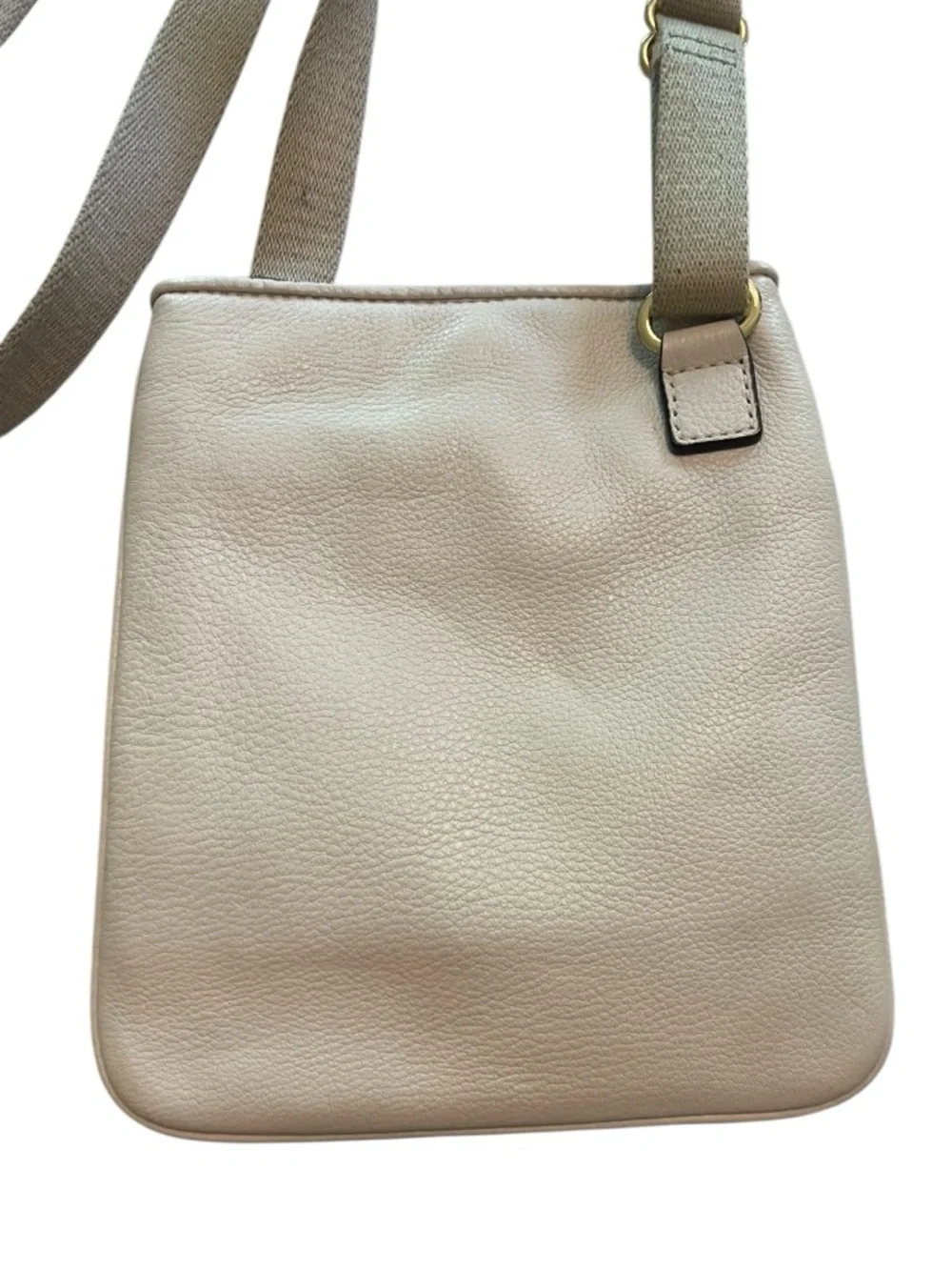 Michael Kors Fulton Pebble Leather Crossbody Bag- Off White Vanilla/Gold Purse